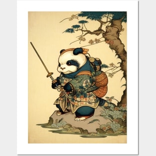 Samurai Panda Traditional Japanese Art Nouveau Posters and Art